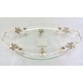 Блюдо сервировочное S&T DP40870 овальное с ручками декоративное Grapes 43х24х8см