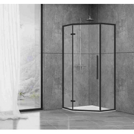 Душова кабіна Dusel DL197HB Black Matt 900x900x1900, скло прозоре