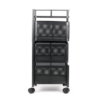 Полиця товарна на колесах A-PLUS 50112 3 яруси Чорний