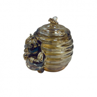 Медівниця скляна BonaDi 992-213 Gold Ведмедик з бджілкою