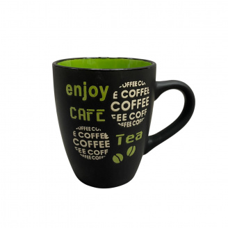 Чашка керамічна Interos 16216/89068 350 мл Чорно-зелений