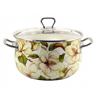 Кастрюля эмалированная Interos 17150 Магнолия 5.1 л d-22 cм (88438)