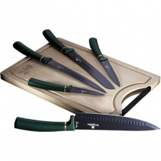 Набор ножей с доской Berlinger Haus Emerald Collection Зеленый 6 предметов BH-2551