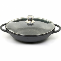 Сковорода Maestro WOK Granite із кришкою 32 см Чорний MR-4832 Суми