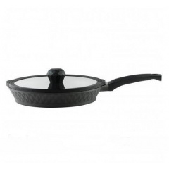Сковорода із кришкою Gusto Black Ice Pepper Greblon 28 см Чорний C2 PR-6006 Ужгород