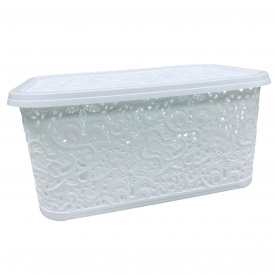 Корзина пластиковая с крышкой Elif Plastik 32203 22 л Ажур Белый