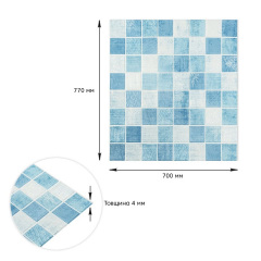 Панель стінова 3D 700х770х4мм блакитна мозаїка (D) Sticker Wall SW-00002009 Балаклія