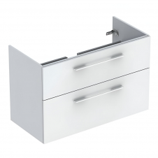 Тумба в ванную Geberit Selnova Square Slim Rim 98,8х50,2 настенная, под умывальник, белая (501.212.00.1)