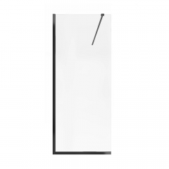 Душевая перегородка Qtap Walk-In STANDARD 90x200, неподвижная, чёрная (STDBLM209C8) Черкаси
