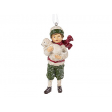Ялинкова фігурка Christmas Boy з цуценям Lefard AL186503