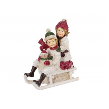 Статуетка Lefard Christmas Kids на санчатах 12х6 см Білий (AL186505)
