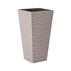 Горшок для цветов Sahara slim kwadro-40 бежевый Form-Plastic