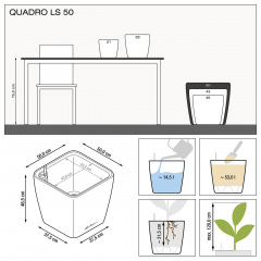 Вазон Lechuza Quadro Premium LS 50 черный 53 л Дзензелевка