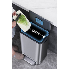 Ведро для мусора с педалью JAH 40 л Soft Close Серебряный металлик Цумань