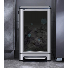 Ведро для мусора с педалью JAH 40 л Soft Close Серебряный металлик Цумань