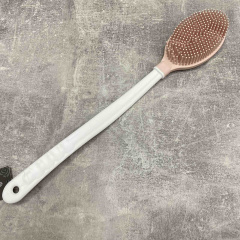 Щетка массажная силиконовая с длинной ручкой для душа и ванны Titiz Plastik GP-152 розовая с белым Мукачево