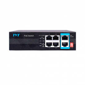 PoE-комутатор TVT 6-портовий TD-B2204S1-PEU з 4 портами PoE