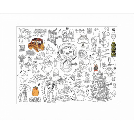 Раскраска детская и тубус No Brand Миядзаки 100х130 см