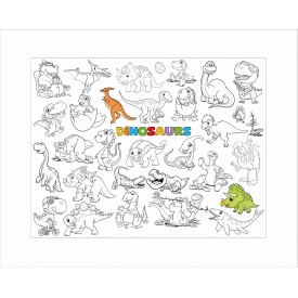 Раскраска детская и тубус No Brand Динозавры 100х130 см