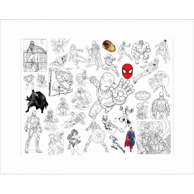 Раскраска детская и тубус No Brand Супер Герои 100х130 см