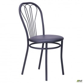 Кухонний стілець AMF Велес чорний м'яке чорне сидіння