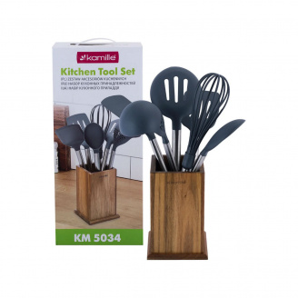 Набір кухонного приладдя Kamille у підставці 7 предметів KM-5034