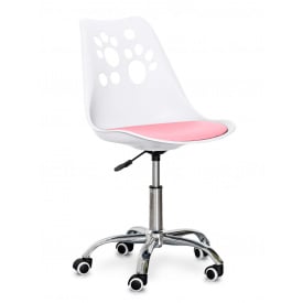 Дитяче крісло Evo-kids Indigo біле з рожевою подушечкою