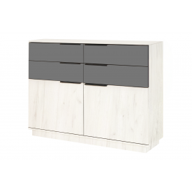 Комод Поларо-2 (120х40х97 см, дуб крафт білий + сірий шифер)