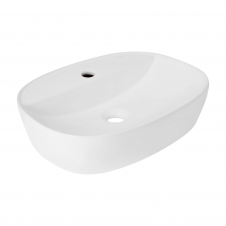 Раковина накладная Qtap Scorpio 500х380 овальная, белая (QT14116533W)