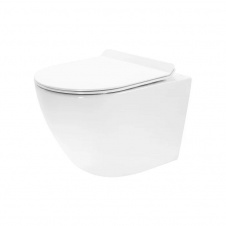 Унитаз подвесной Rea Carter Rimless 490x360 безободковый, белый (REA-C1400)