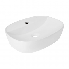 Раковина накладная Qtap Scorpio 500х380 овальная, белая (QT14116533W) Івано-Франківськ