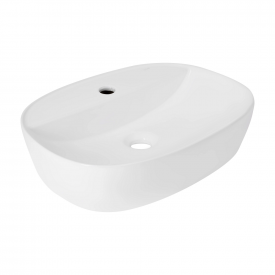Раковина накладная Qtap Scorpio 500х380 овальная, белая (QT14116533W)