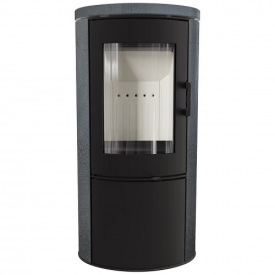 Печь-камин на дровах Kratki KOZA AB S DR ECO SERPENTYNIT 8 кВт бетон, сталь, напольный (Ø150)