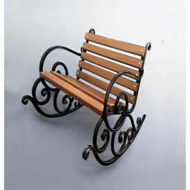 Крісло-гойдалка садове Tobi Sho Амалін коване для дачі, саду, тераси 0,5 м колір Дуб