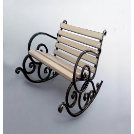 Кресло-качалка садовое Tobi Sho Амалин кованное для дачи, сада, террасы 0,5 м цвет Слоновая кость