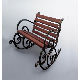 Крісло-гойдалка садове Tobi Sho Амалін коване для дачі, саду, тераси 0,5 м колір Черешня