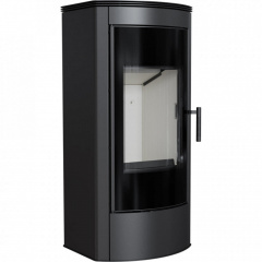 Печь-камин на дровах Kratki KOZA TITAN GLASS 11 кВт сталь, панорама (Ø150) Запоріжжя