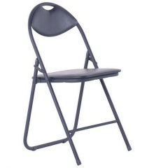 Складаний стілець АМФ Джокер чорний PVC сірий садовий Володарськ-Волинський