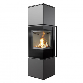 Печь-камин на дровах Kratki PRO REN/M 7 кВт сталь, угловая левая (Ø150)