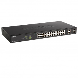 Комутатор D-Link DGS-1100-26MPV2 24xGE PoE, 2xSFP/GE, 370Вт