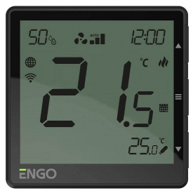 Термостат фанкойла Engo Controls EFAN-24W WiFi 24V чорний