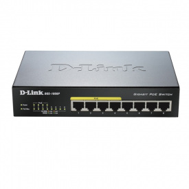 Комутатор D-Link DGS-1008P, 8xGE 4xGE PoE, 4xGE, 80Вт
