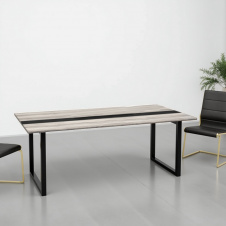 Стол для переговоров Tobi Sho LOFT Iceberg КСЛА/1/36 столешница 36 мм, 2100х1100х765 Дуб крафт белый