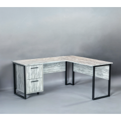 Стіл кутовий офісний Tobi Sho LOFT Iceberg СУЛА/5-1 з 2 шухлядами стільниця 18 мм, 1400х1400х750 Дуб крафт білий Дніпро