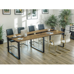 Стол для переговоров Tobi Sho LOFT Gold КСЛГ/2/18 столешница 18 мм, 2700х1100х750 Дуб аппалачи Костополь