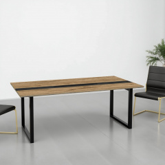 Стіл для переговорів Tobi Sho LOFT Gold КСЛГ/1/18 стільниця 18 мм, 2100х1100х750 Дуб аппалачі Южноукраїнськ