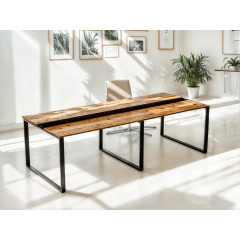 Стол для переговоров Tobi Sho LOFT Gold КСЛГ/2/36 столешница 36 мм, 2700х1100х765 Дуб аппалачи Ужгород