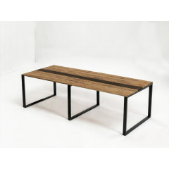 Стол для переговоров Tobi Sho LOFT Gold КСЛГ/2/36 столешница 36 мм, 2700х1100х765 Дуб аппалачи Ужгород