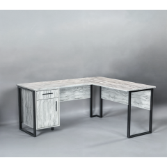 Стол угловой офисный Tobi Sho LOFT Iceberg СУЛА/4-1 с тумбой столешница 18 мм, 1400х1400х750 Дуб крафт белый Вознесенск