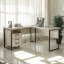 Стол угловой офисный Tobi Sho LOFT Iceberg СУЛА/3-1 с 3 ящиками столешница 18 мм, 1400х1200х750 Дуб крафт белый Новомосковск